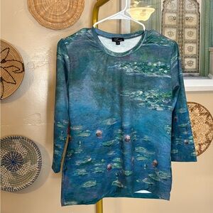 Breeke Blue and Green Artistic Top